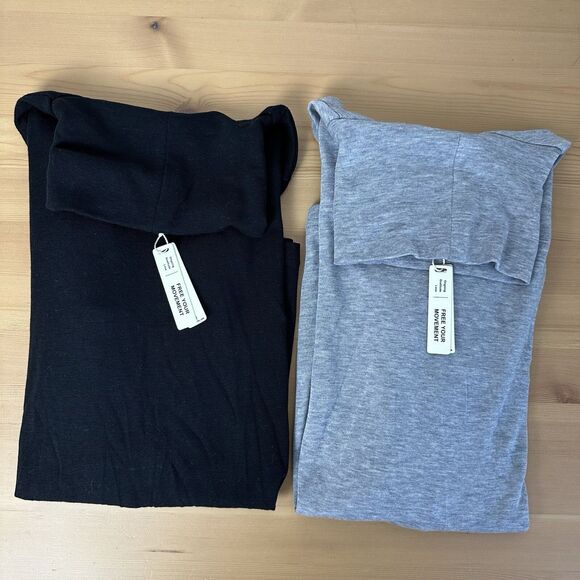 OGL MOVE Wool Tops Womens XS Black Gay 2pc Wool Turtle Neck Top Bundle NEW - Picture 1 of 11
